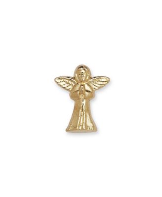 Solid 14k Gold Praying Angel Lapel Pin For Men