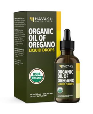 Organic Oil of Oregano Drops | High Strength Carvacrol Oregano Oil | Alcohol Free | USDA Organic | 1 fl oz | 200 Servings