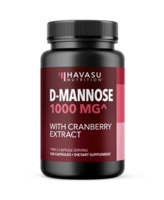 D-Mannose with Cranberry Extract 1000mg | 200mg Cranberry Extract | 120 Capsules | 60 Servings