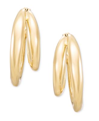 Women's Titanium Puffy Split Hoop Earrings