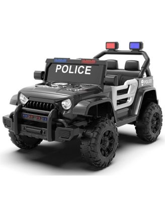 12V Kids Electric Police Car with Parent Remote Control,Dual Motor Drive,Four-Wheel Suspension,Music, Bluetooth, MP3, USB for Kids