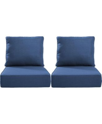 24"x24"x6" Patio Thick Cushions and Pillows Set - Deep Seat Indoor/Outdoor Water and Fade Resistant