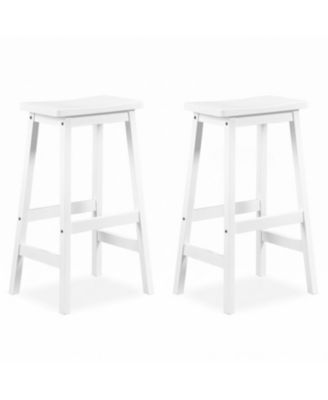29" Set of 2 Saddle-Seat Counter Height Stools with Curved Seat and Footrests