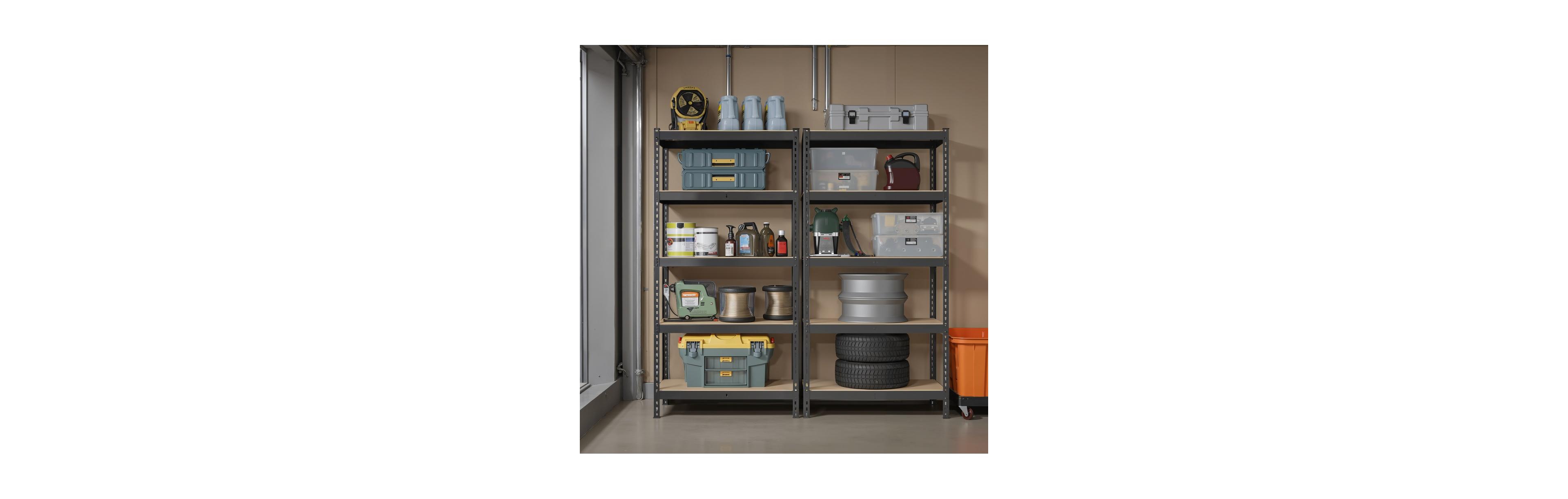 SongmicsHome Heavy Duty Shelving Unit, Set of 2 Adjustable 5-Tier Boltless Storage Shelves, 90 x 45 x 180 cm