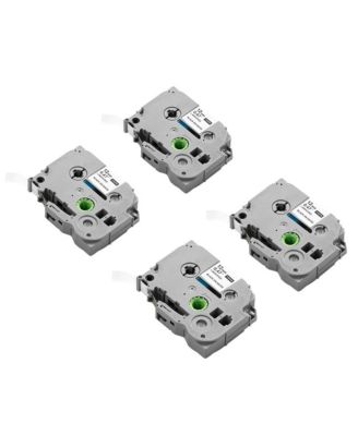 Label Maker Tape 4-Pack 0.47 in x 26.25 ft Laminated Refill Cartridges for P-Touch Labelers