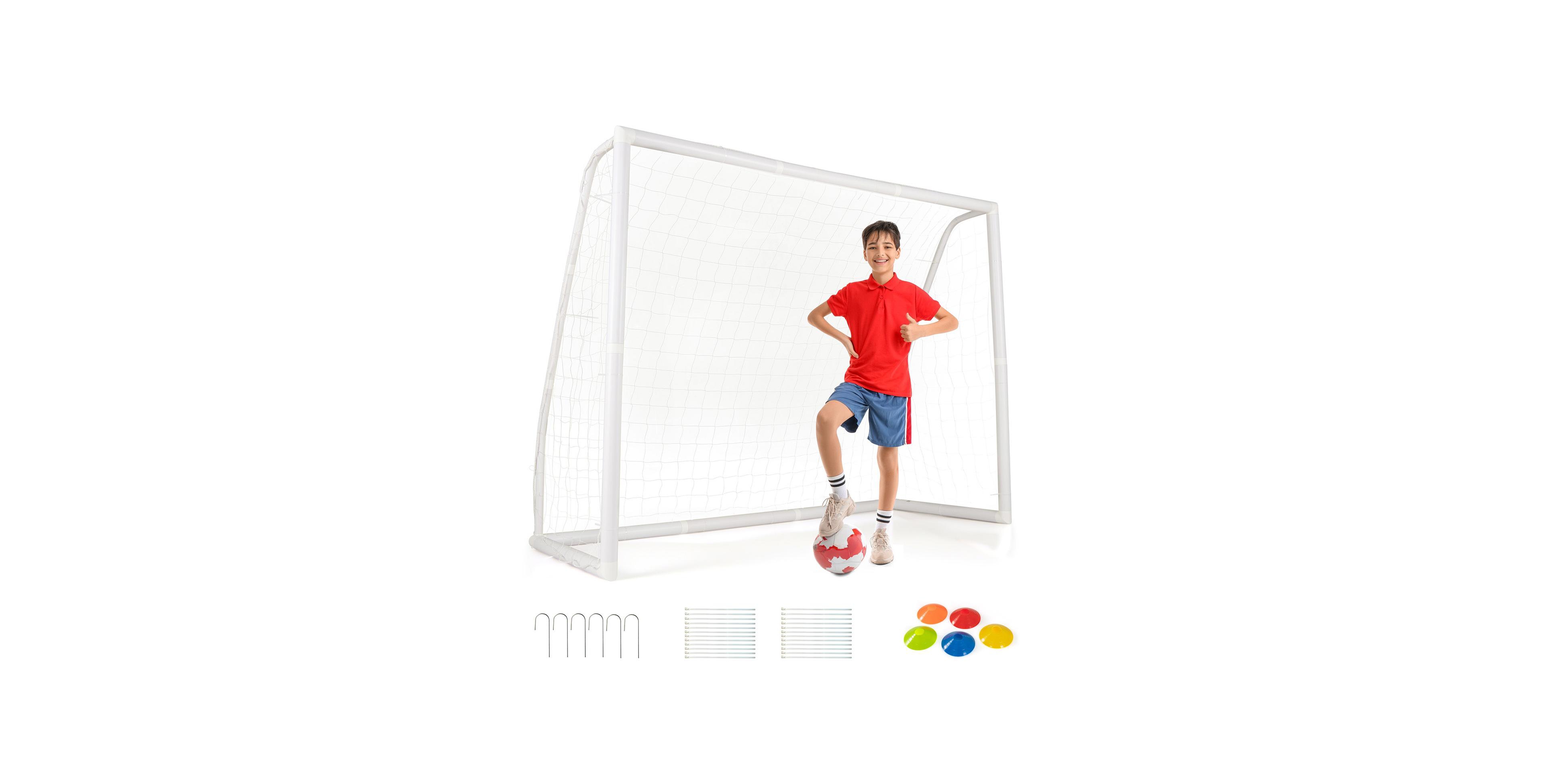 Mecale Backyard Soccer Goal with Ground Stakes and Cones