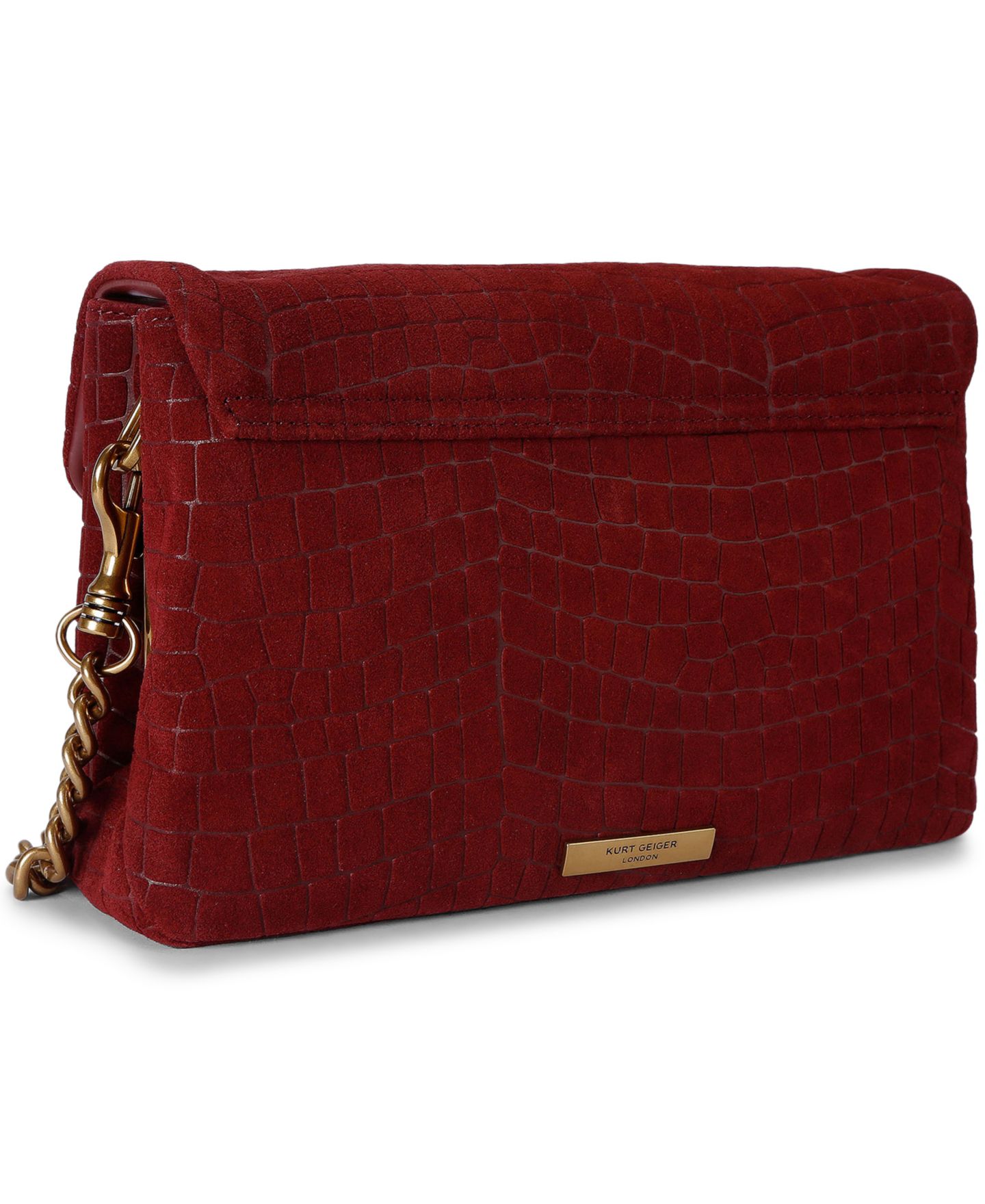 Женская сумка Kurt Geiger London Small Celia Suede Shoulder, цвет: Средний красный — фото 2