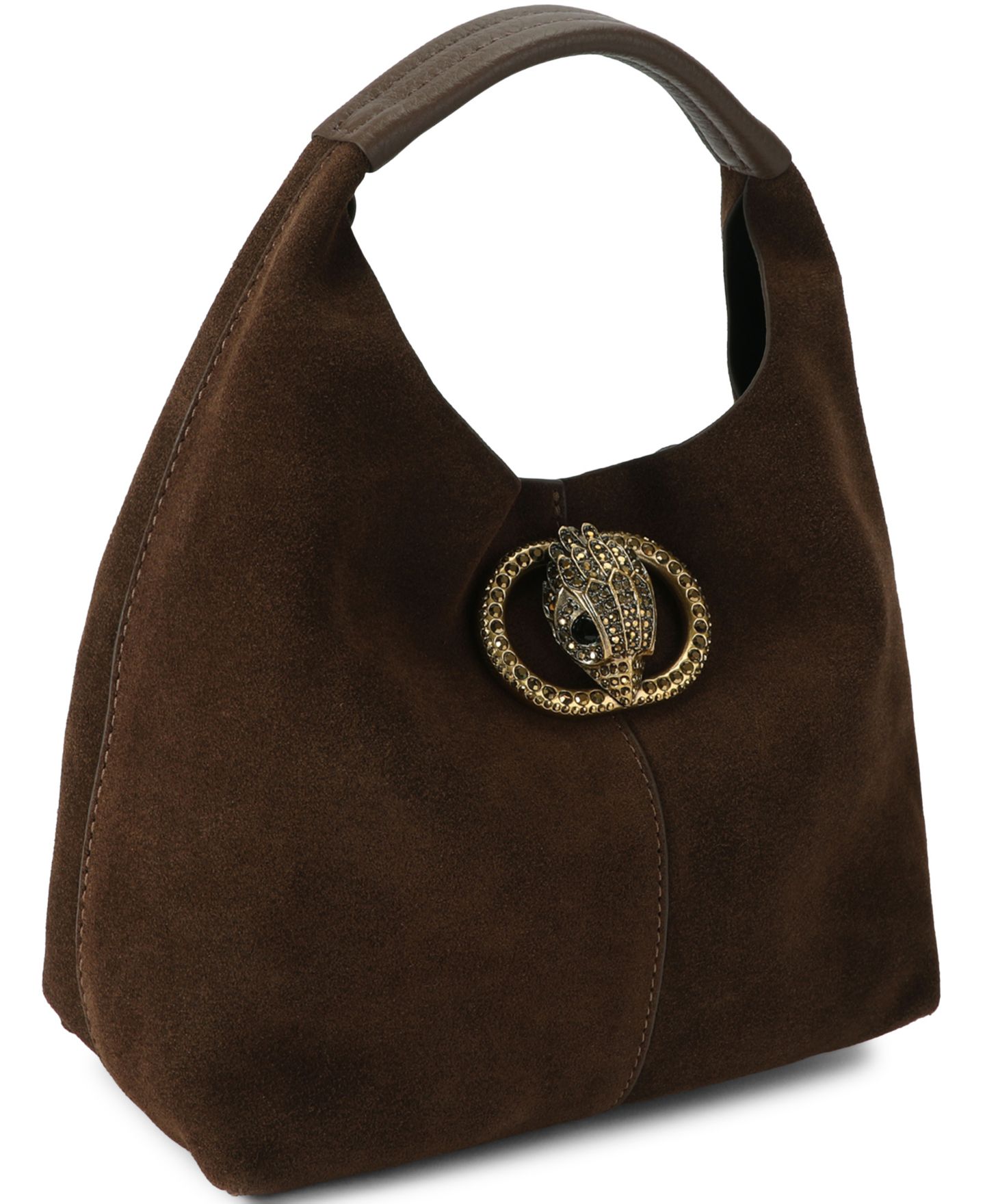 Женская сумка Kurt Geiger London Chelsea Small Suede Slouch Hobo, цвет: Тёмный коричневый — фото 3