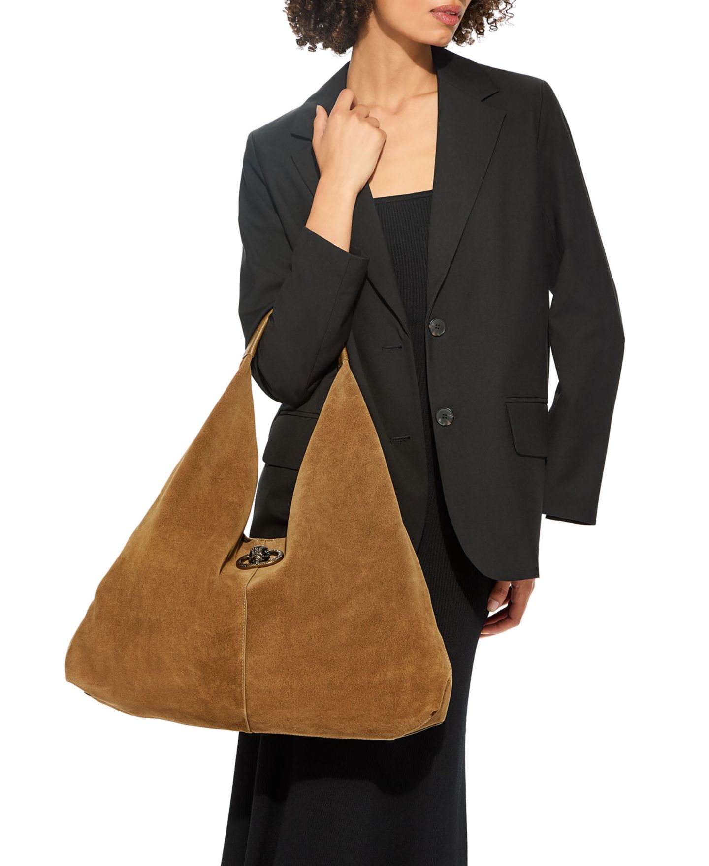 Женская сумка Kurt Geiger London Large Chelsea Slouch Suede Hobo, цвет: Светлый коричневый — фото 2