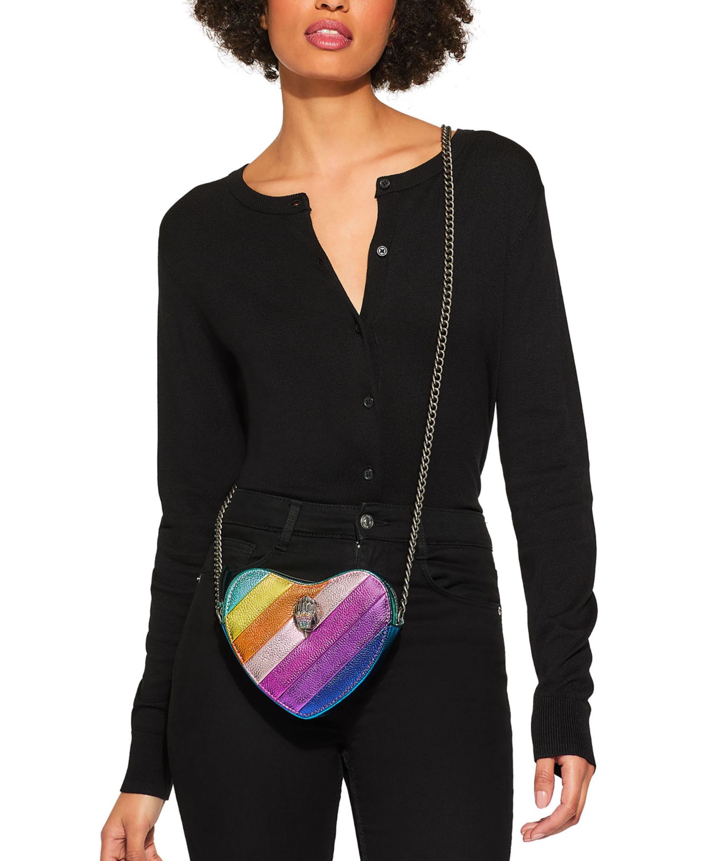 Женская сумка Kurt Geiger London Small Kensington Heart Leather Crossbody, цвет: Разноцветный — фото 2