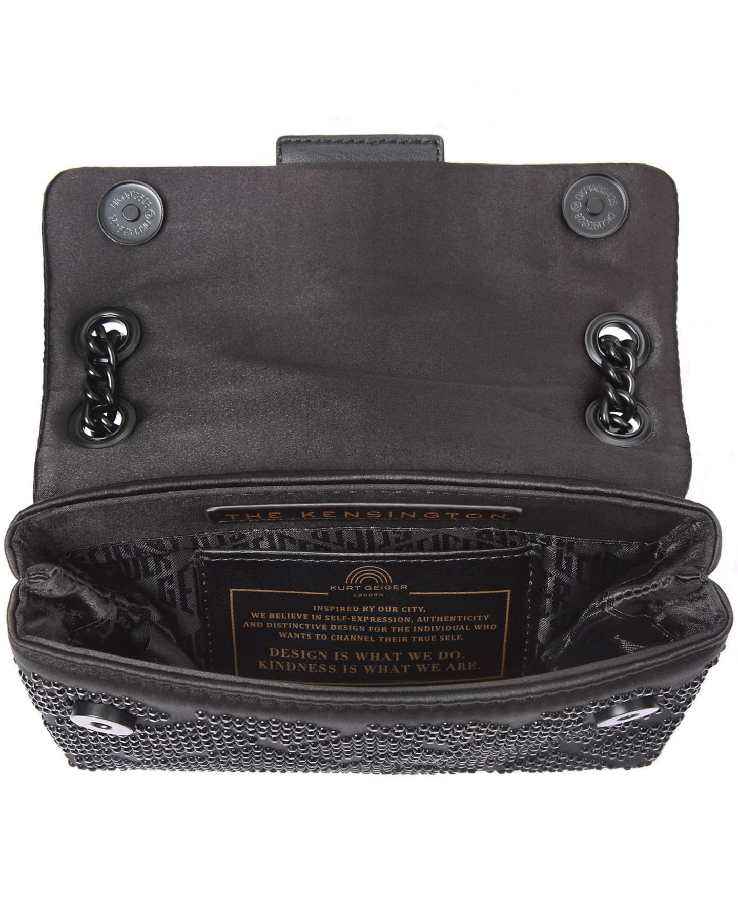 Женская сумка Kurt Geiger London Mini Crystal Kensington Embellished Crossbody, цвет: Чёрный — фото 5