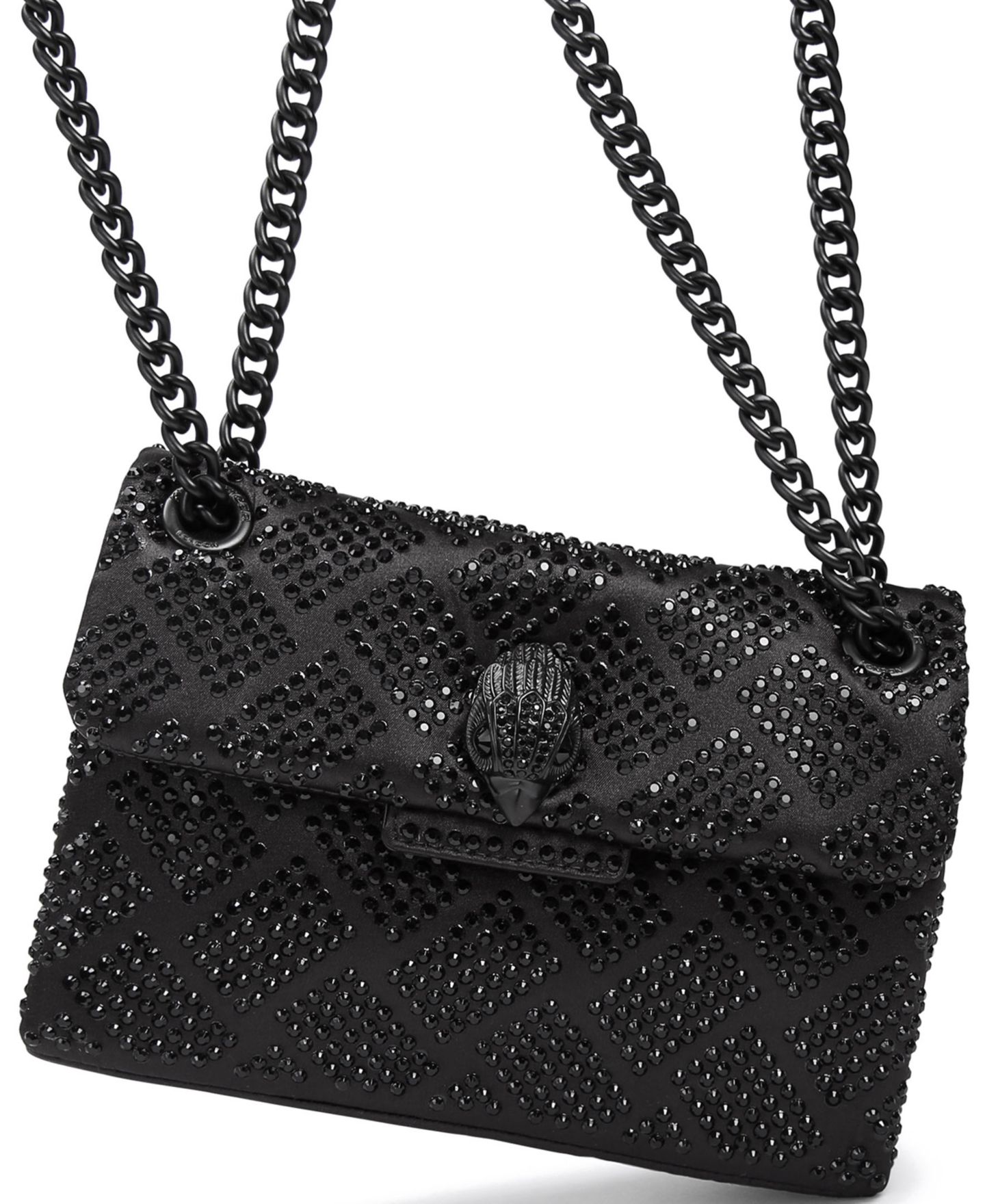 Женская сумка Kurt Geiger London Mini Crystal Kensington Embellished Crossbody, цвет: Чёрный — фото 6