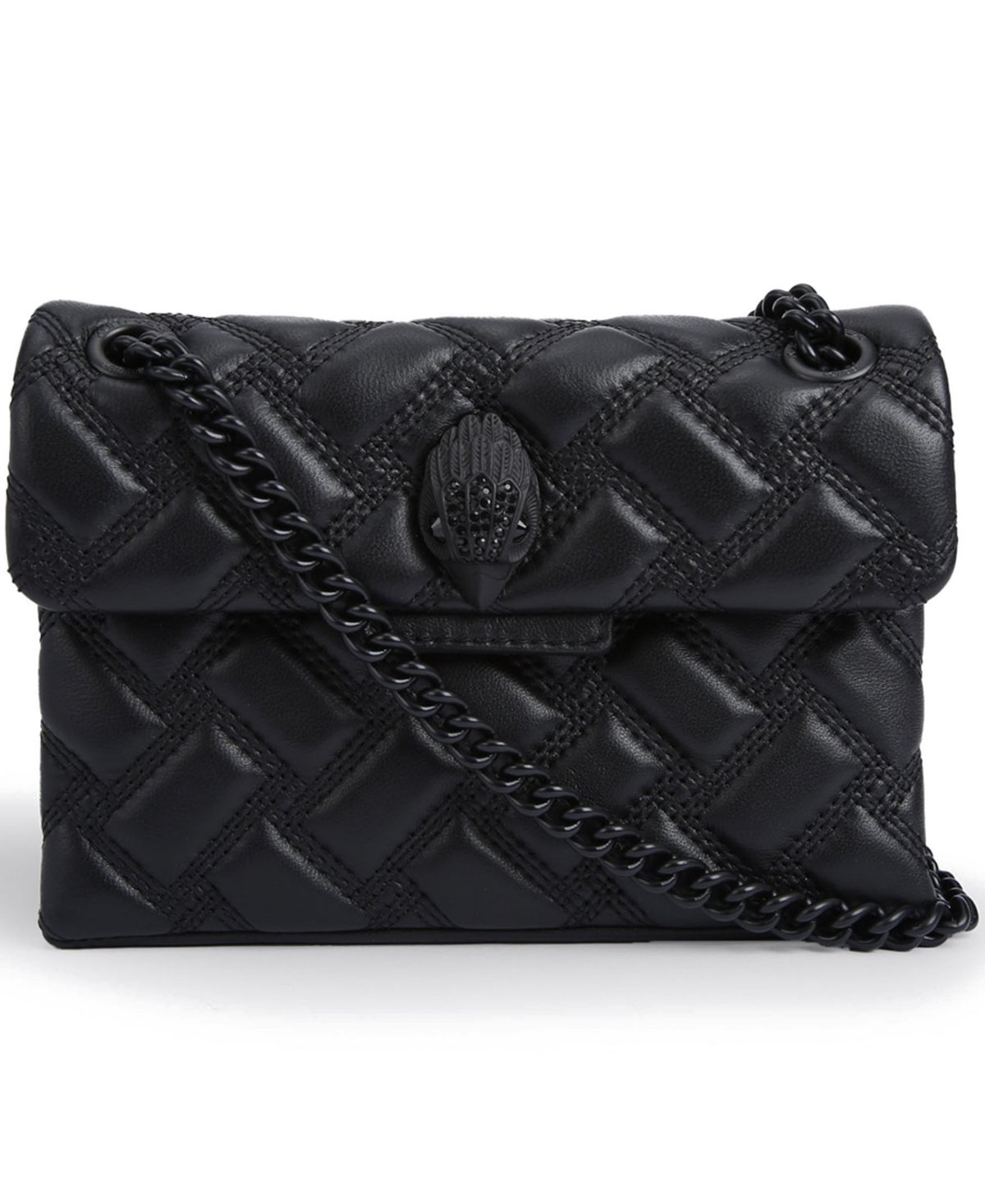 Kurt Geiger Mini Kensington Drench Quilted Leather Crossbody Handbag In Black