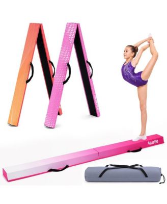 6 FT Foldable Balance Beam for Kids and Toddlers, Portable Gymnastics Training Equipment for Home Practice