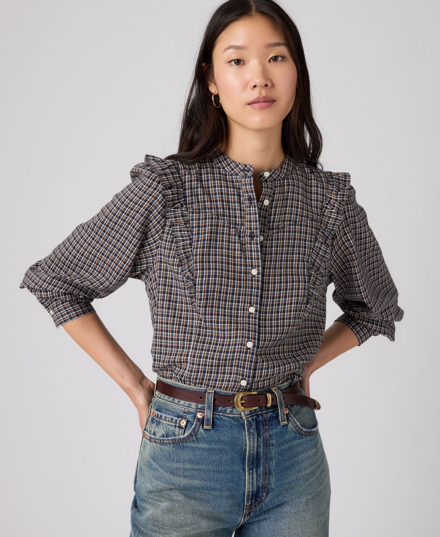 Women's Jessie Western Plaid Flannel Blouse