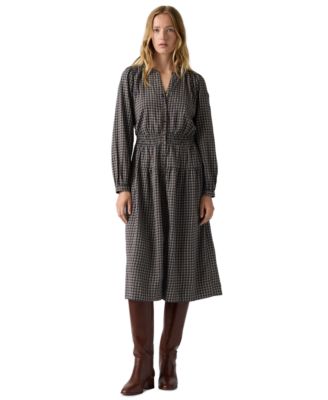 Women's Clementine Plaid A-Line Midi Dress