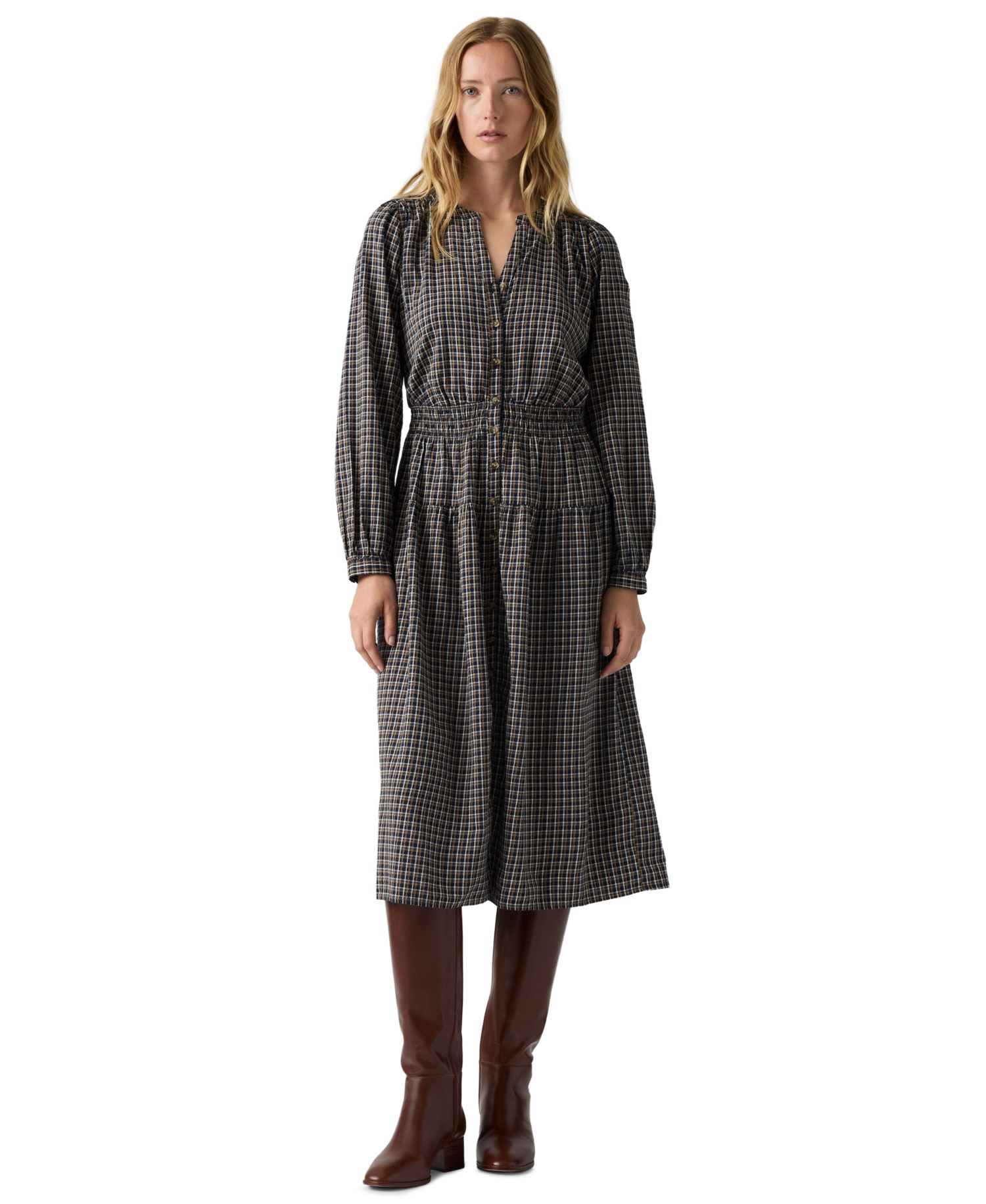 Women's Clementine Plaid A-Line Midi Dress