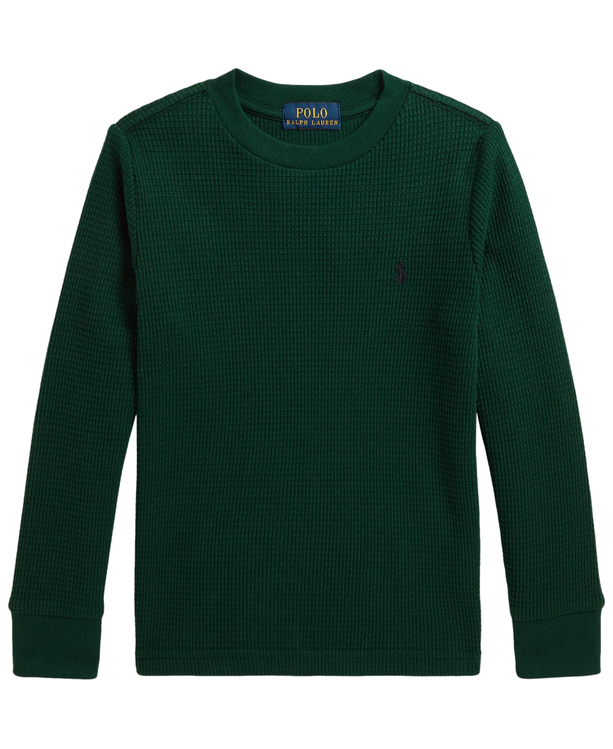 Polo Ralph Lauren Toddler and Little Boys Waffle-Knit Cotton Long-Sleeve Tee - Moss Agate