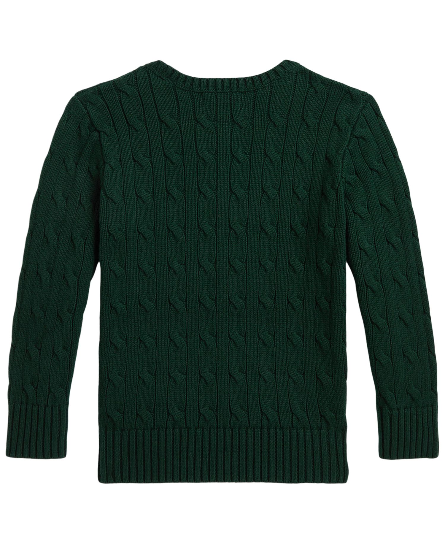 Boys' 2T-7 Polo Bear Cable-Knit Crewneck Sweater