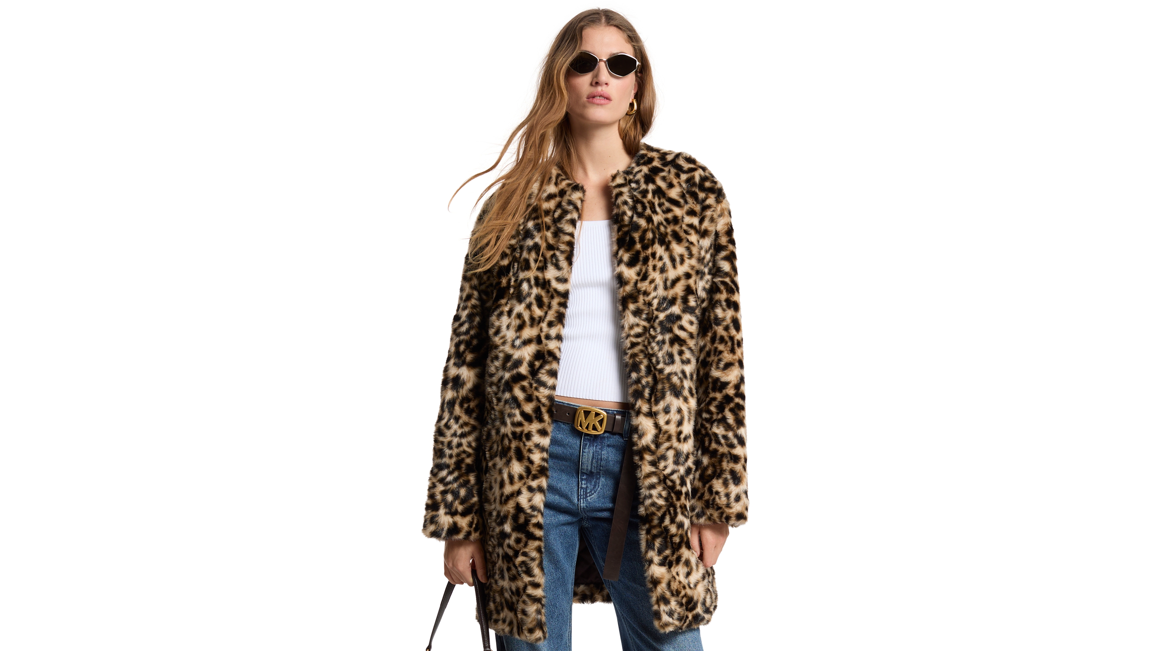 Michael Kors Women's Leopard-Print Faux Fur Coat