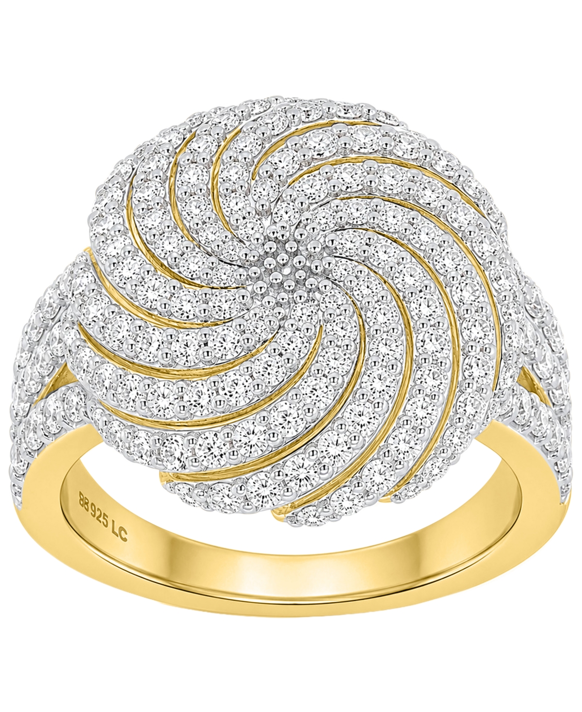 Forever Grown Diamonds Lab-Grown Diamond Swirl Cluster Ring (2 ct. t.w.) Sterling Silver