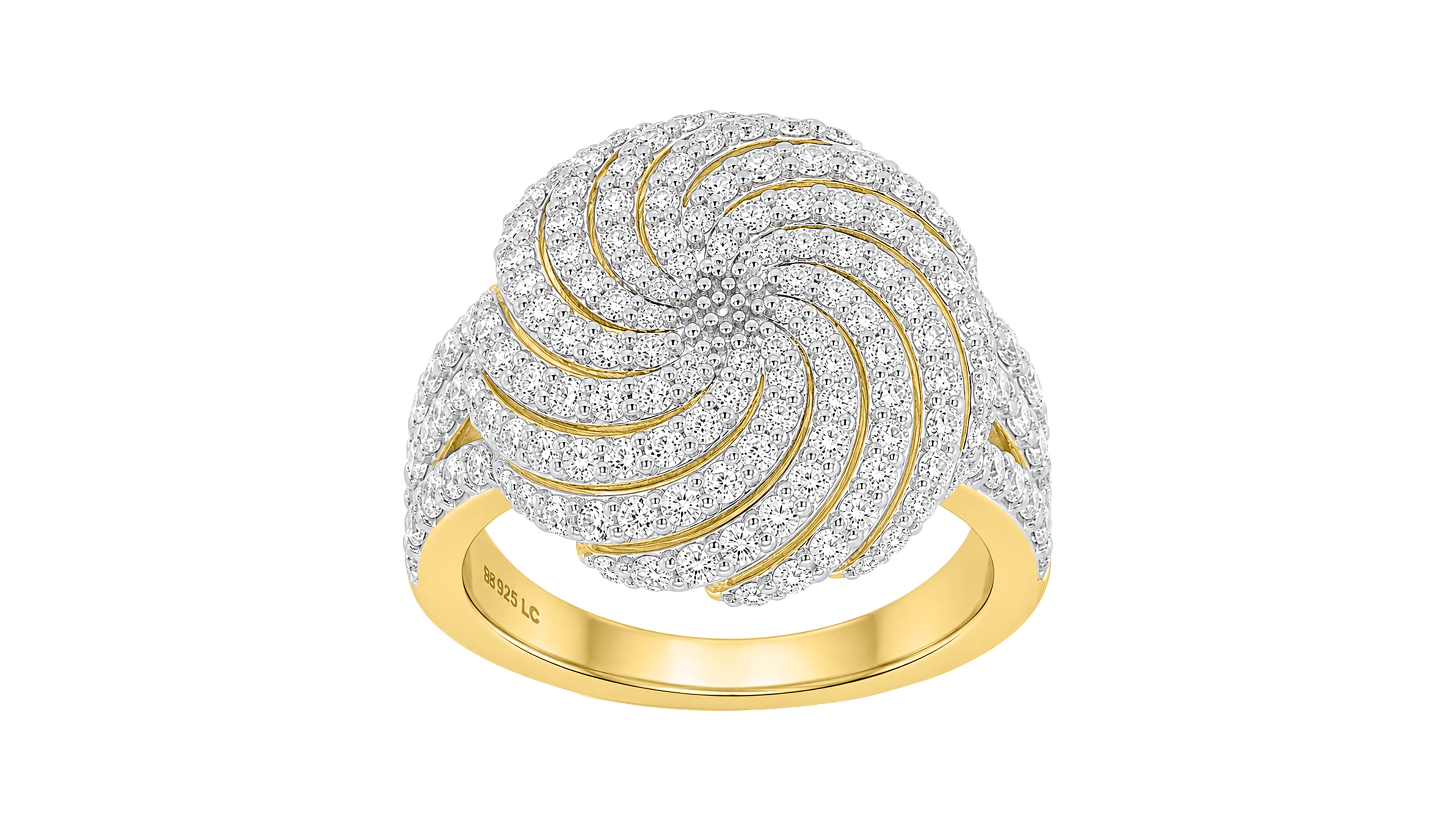 Forever Grown Diamonds Lab-Grown Diamond Swirl Cluster Ring (2 ct. t.w.) Sterling Silver