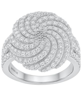 Lab-Grown Diamond Swirl Cluster Ring (2 ct. t.w.) in Sterling Silver