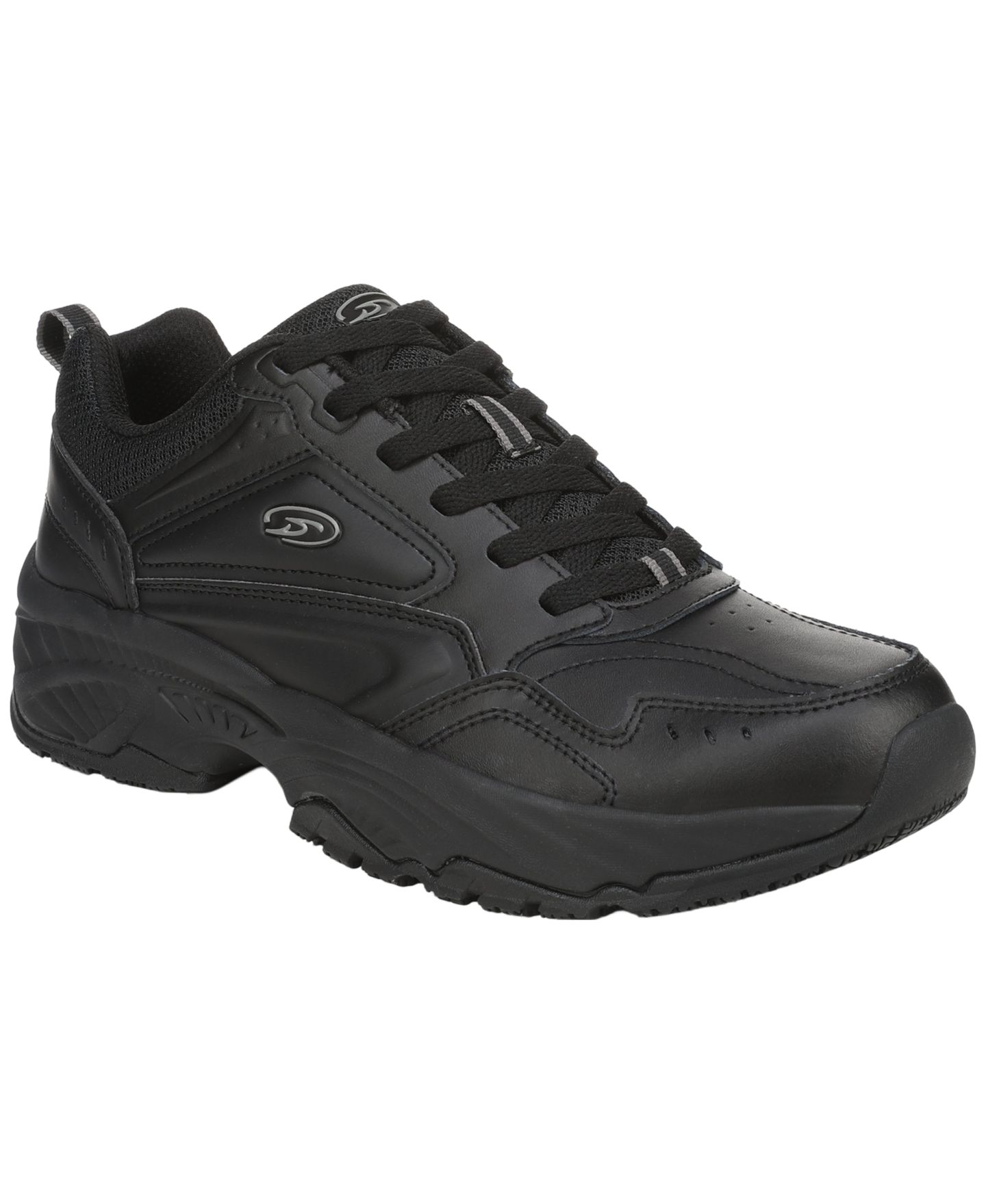 Мужская обувь Dr. Scholl's Sebastian Slip-Resistant Lace-Up Work, цвет: Чёрный кожаный — фото 1