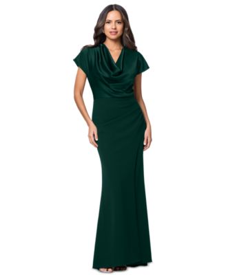 Petite Cowl Neck Long Ball Gown