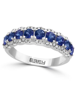 Diamond and Sapphire Ring (3/8 ct. t.w. Diamond, 1-1/4 ct. t.w. Sapphire) in 14k White Gold