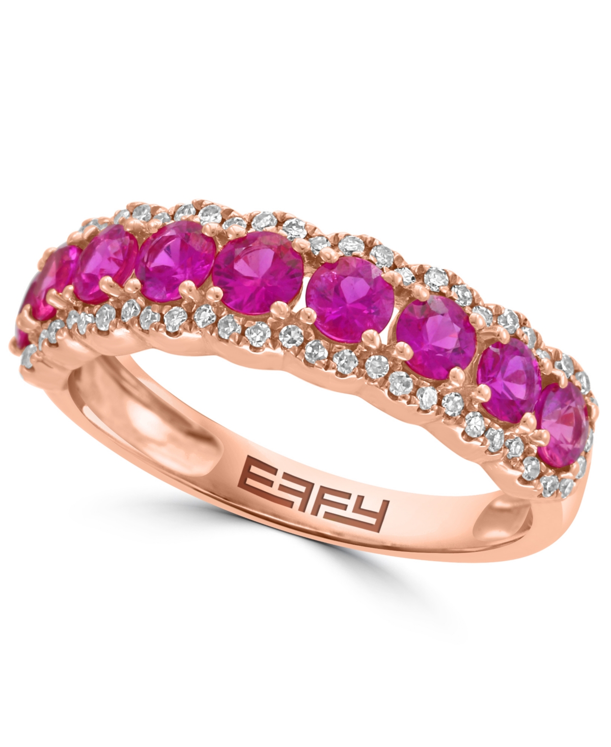 Effy Collection Diamond and Sapphire Ring (3/8 ct. t.w. Diamond, 1-1/4 Sapphire) 14k White Gold