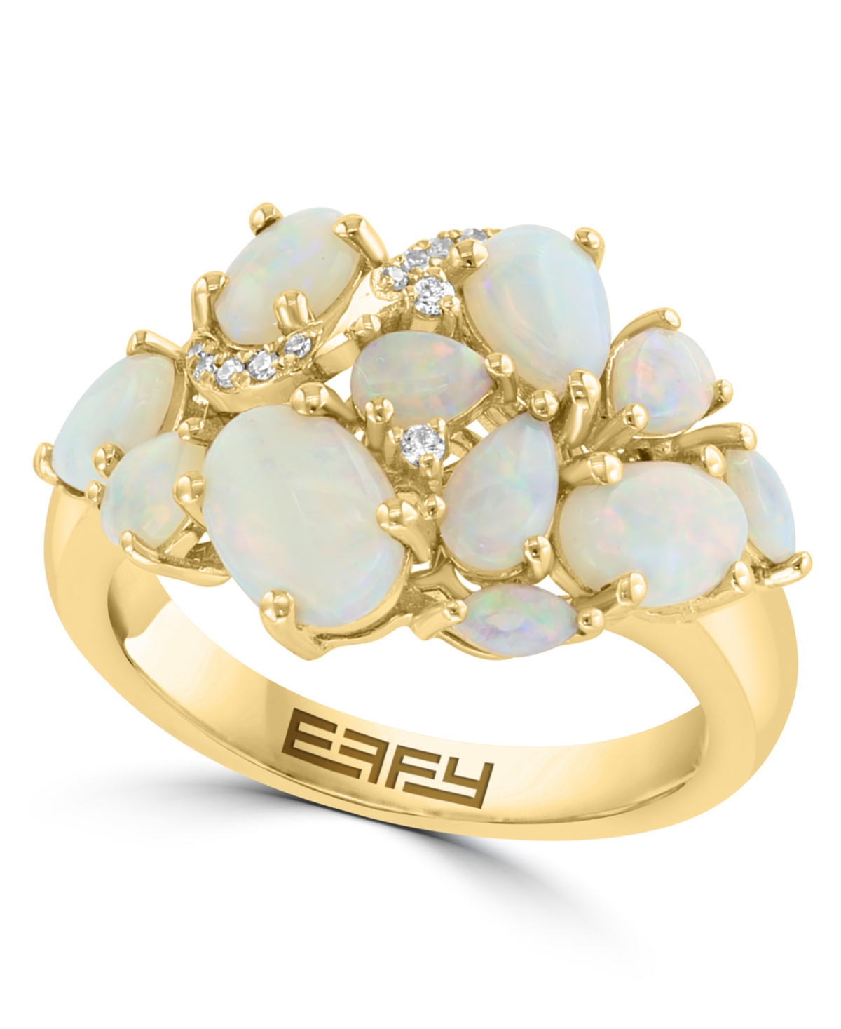 Effy Collection Pear Shape Opal and Diamond Ring (1-5/8 ct. t.w. Opal and 1/20 ct. t.w. Diamond) in 14K Yellow Gold