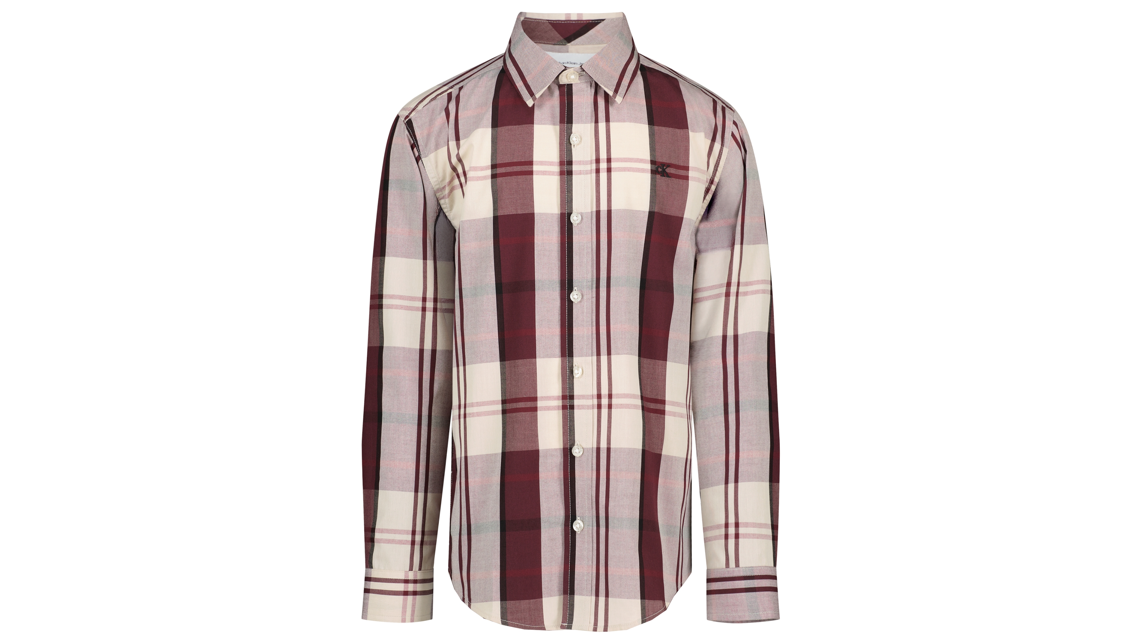 Calvin Klein Boys' 8-20 Bold Long-Sleeve Plaid Woven Shirt