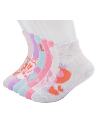 Toddler Girls' 2T-5T Minnie Mouse Ankle Socks, 6-Piece Set