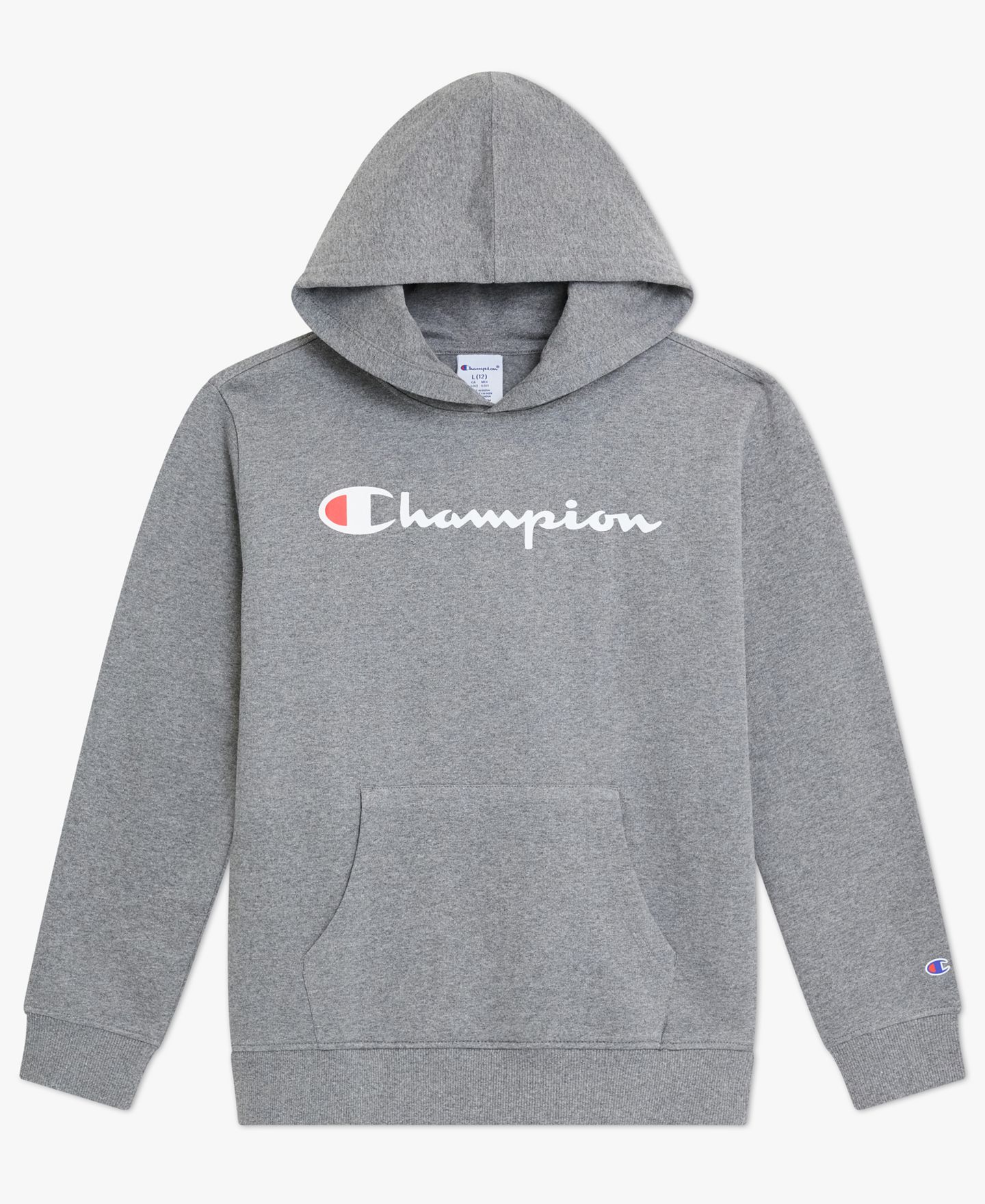 Champion Boys' 4-7 Signature Fleece Long-Sleeve Hoodie and Jogger, 2-Piece Set, цвет: Средний меланжевый серый — фото 5