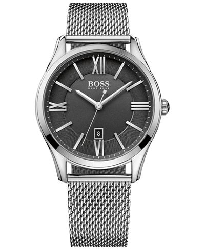 BOSS Hugo Boss Men's Ambassador Stainless Steel Mesh Bracelet Watch 43mm 1513442