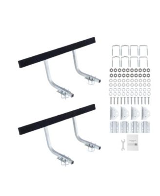 2-Piece Height Adjustable Boat Trailer Guide-Ons with Thick Support Pads and Galvanized Steel Poles