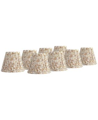 3 1/2 Inch Top x 6 Inch Bottom x 5 Inch High x 5 Inch Slant Print Lamp Shade Replacement Set of 8 Goldenrod Floral Clip On Candelabra