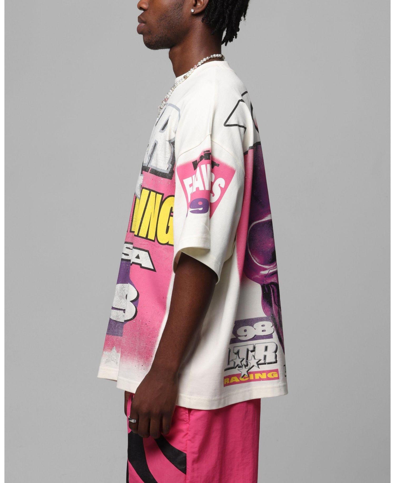 Men's Racer Box Oversized Graphic T-Shirt