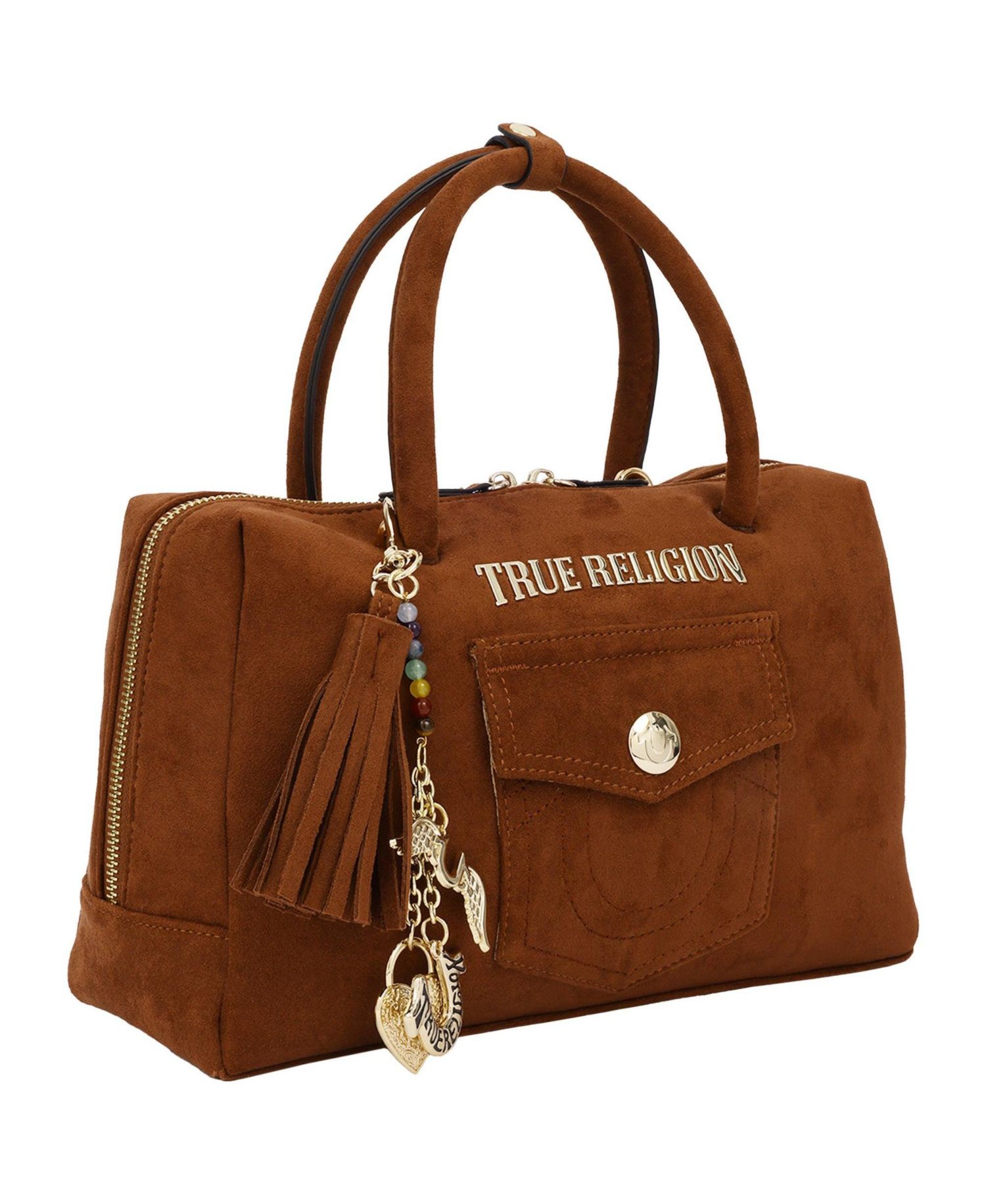 Logo Lock Top Handle Adjustable Crossbody Bag
