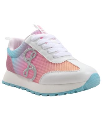 Girls' Rosa Wide Glitter Logo Lace-Up Sneakers