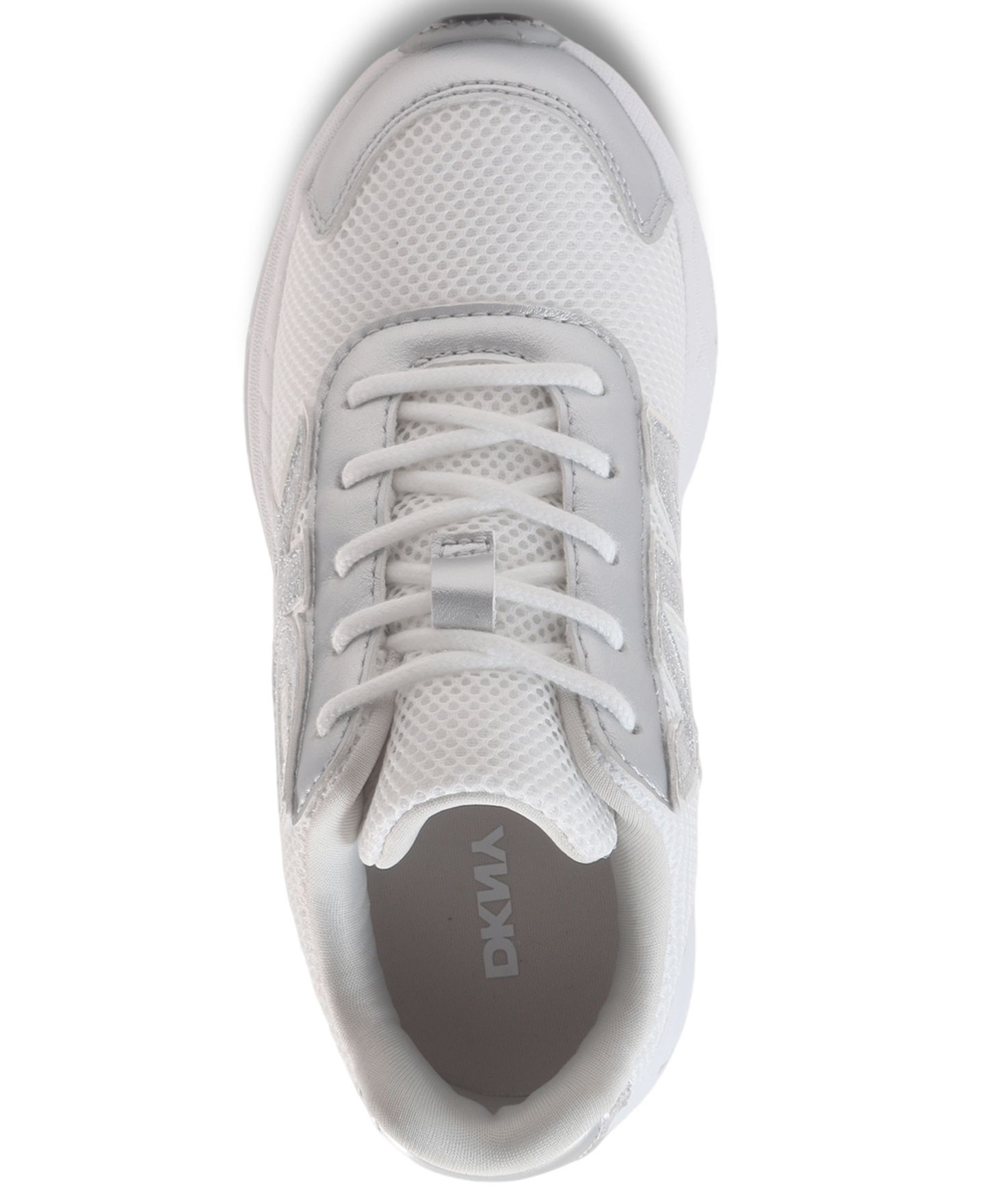 Детские кроссовки DKNY Glittery Low-Top Nur Tristan Lace-Up, цвет: Серебряный / Белый — фото 4