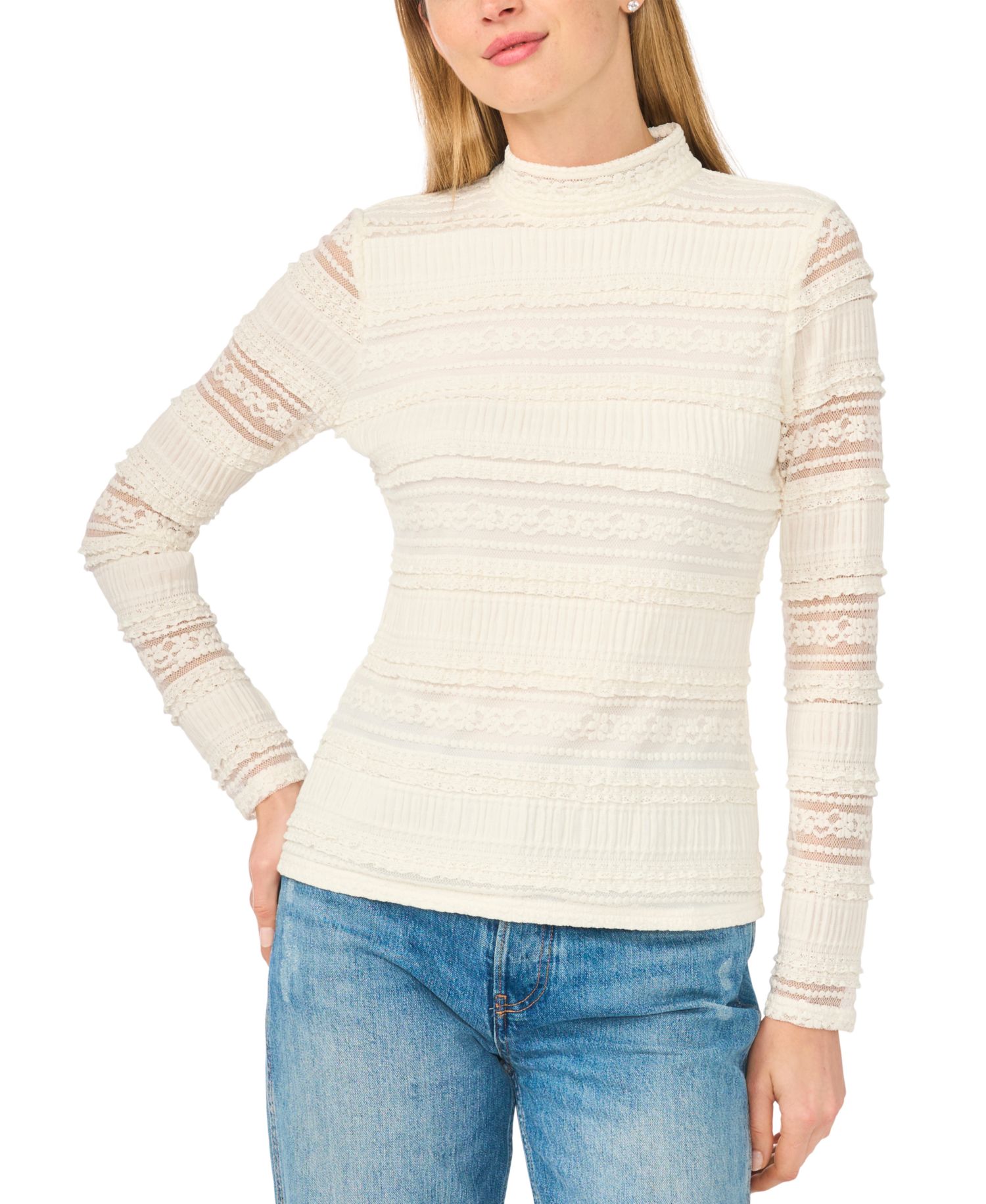 Women's Turtleneck Fitted Long-Sleeve Top