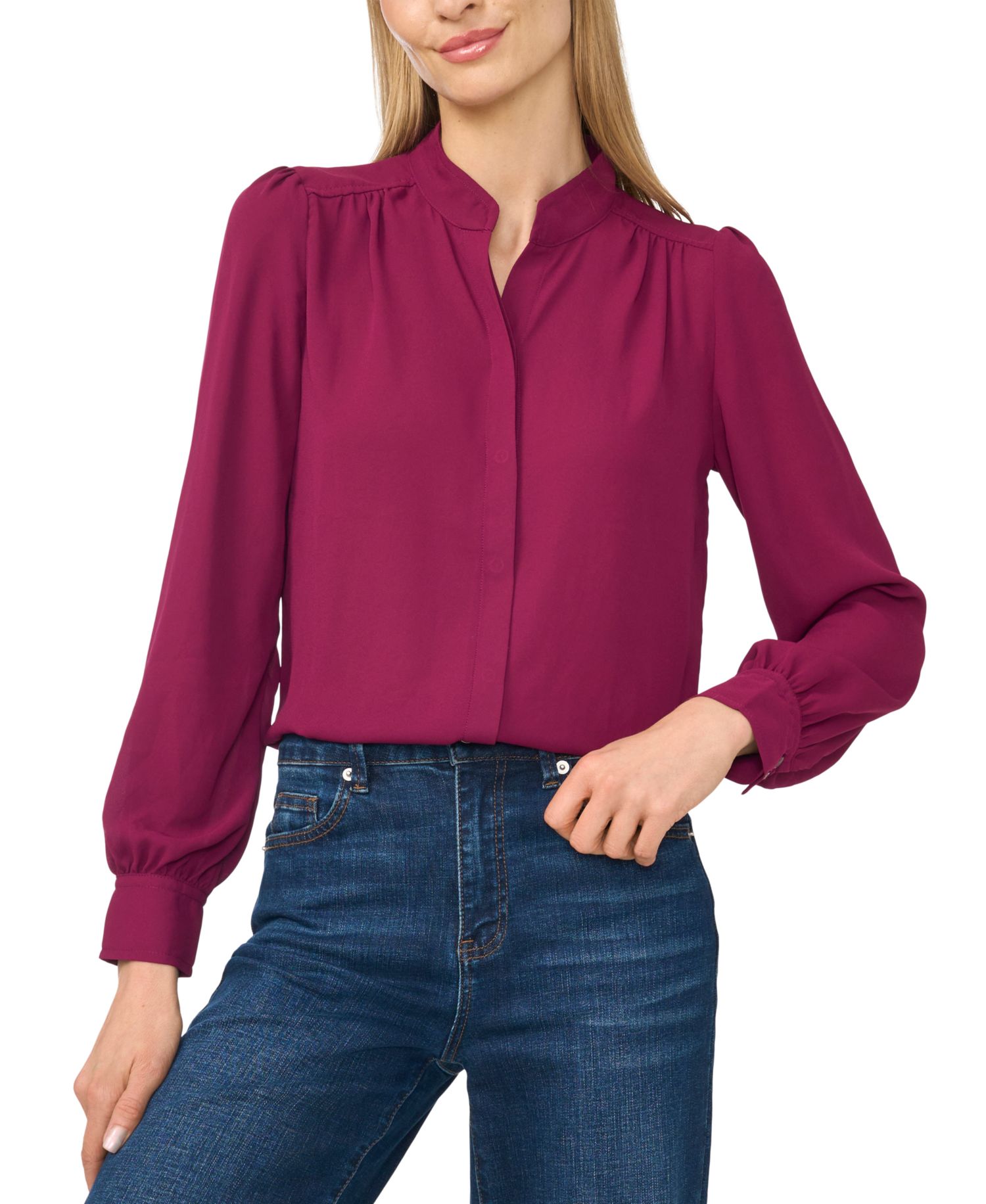 Women's Stand-Collar Long-Sleeve Top