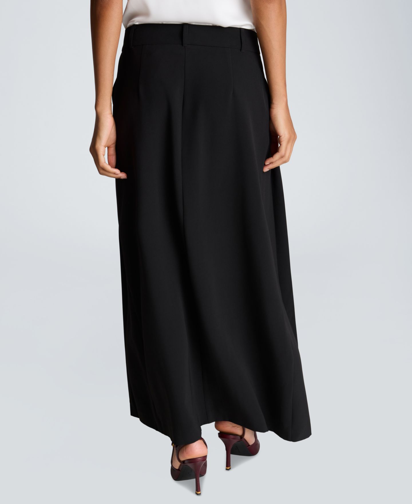 Женская юбка Kenneth Cole High-Waisted Pleated Maxi, цвет: Чёрный — фото 5