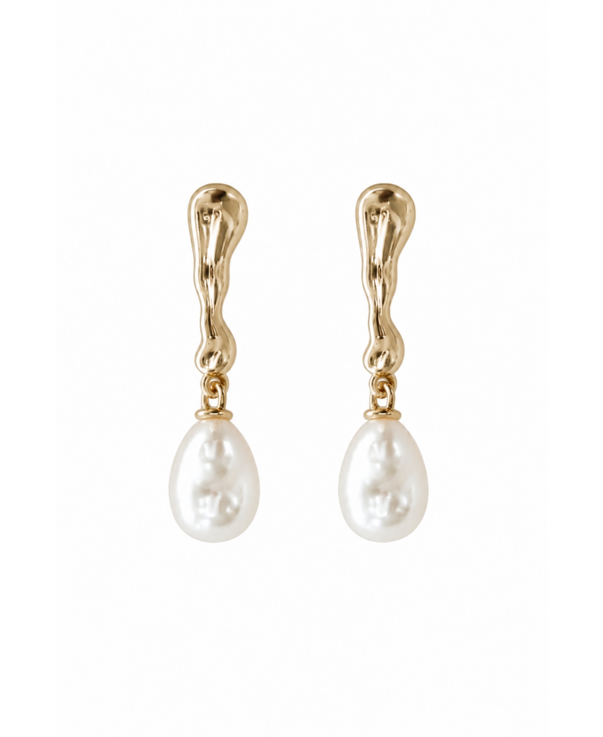 A.b. Ellie Women's Sculptural Line Pearl Drop Earrings