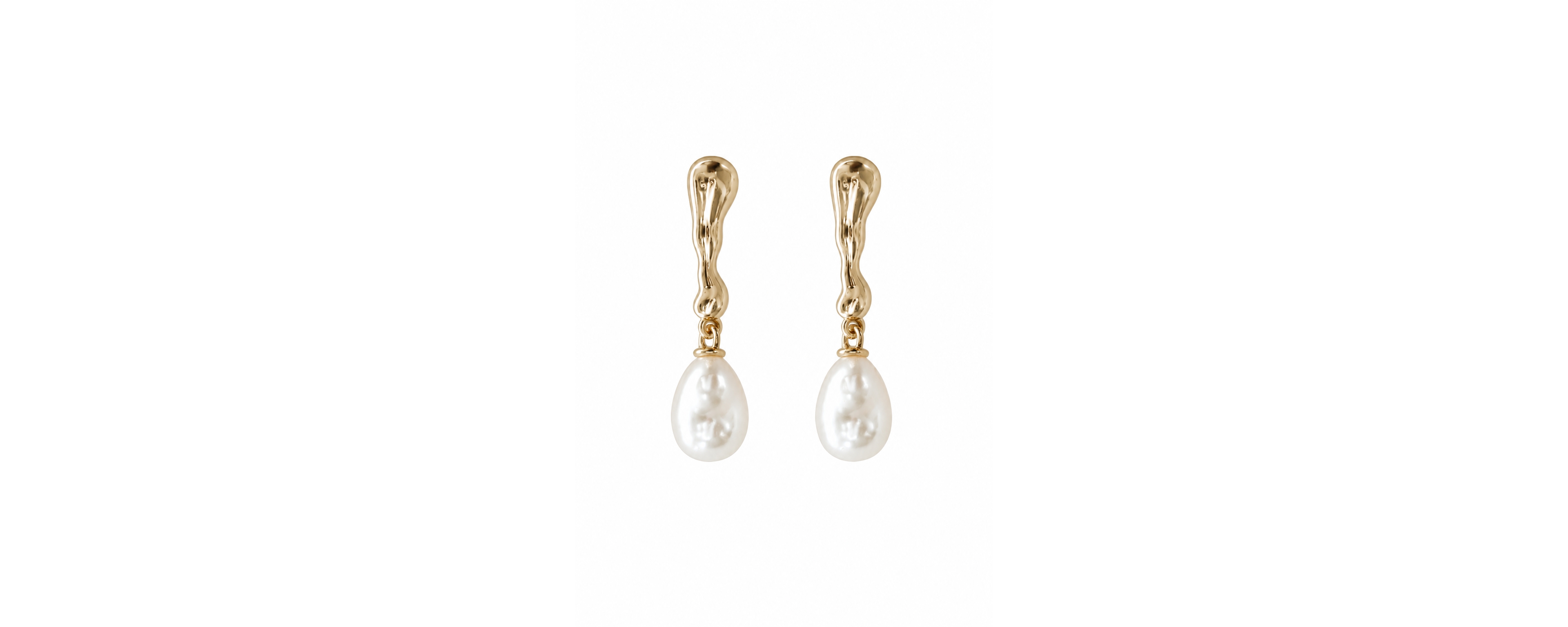 A.b. Ellie Women's Sculptural Line Pearl Drop Earrings