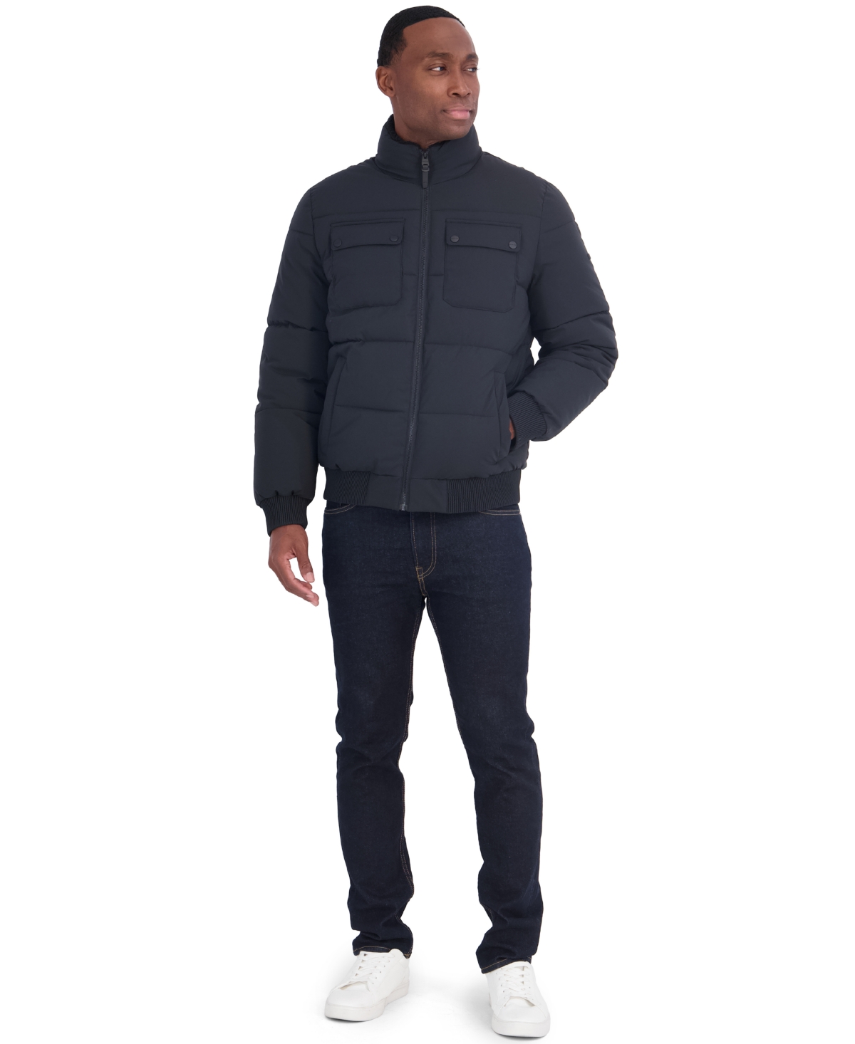 Michael Kors Men's Regular-Fit Puffer Jacket with Faux Fur Collar