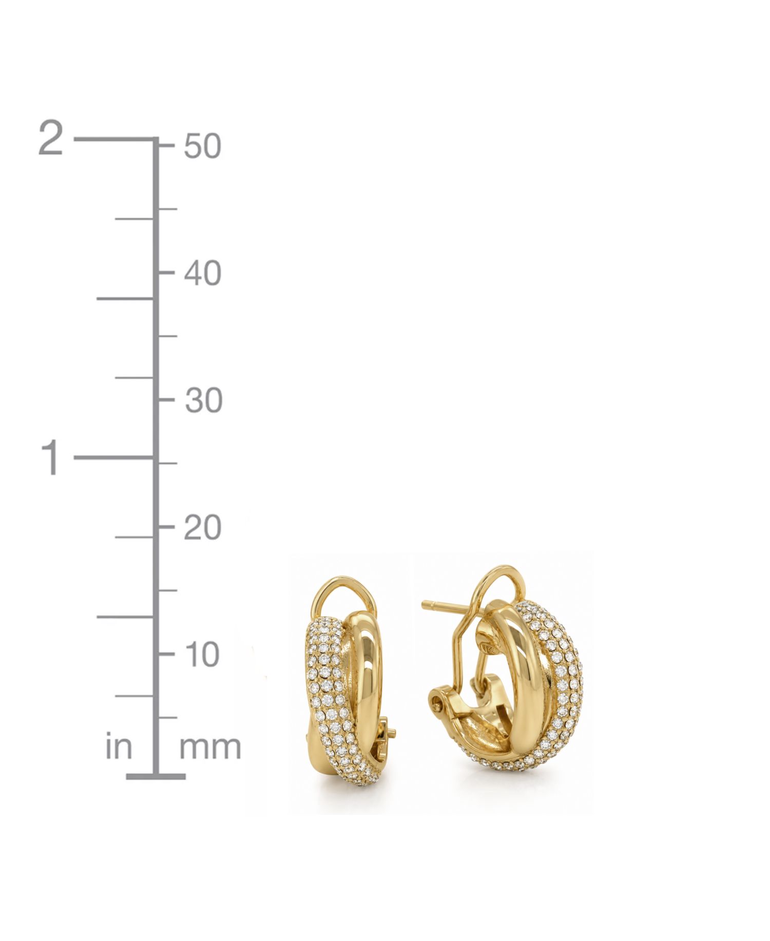 Clear Crystal Omega Hoop Earring