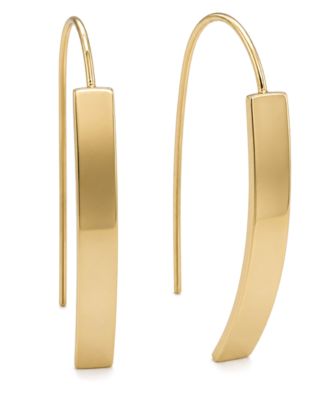 And Now This - Rectangular Wire Hook Earring Gold Plated